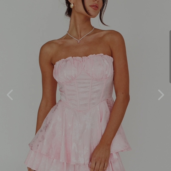 Pink Strapless Ruffled Romper - Picture 5 of 6